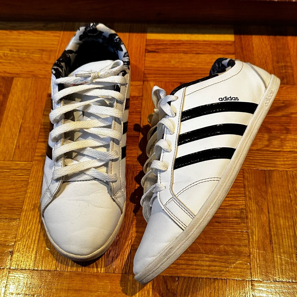 Adidas VS Coneo QT W Low Leather Trainers DB1804 Black/White